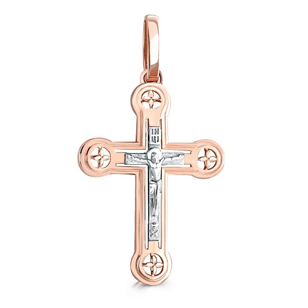 Крест из красного золота без вставок