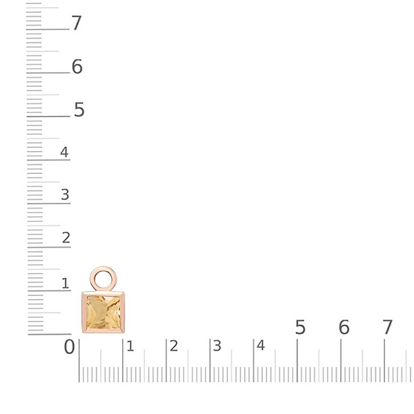 Подвеска серёг-трансформеров из красного золота с цитрином