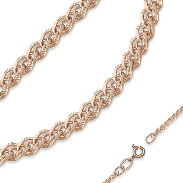 Цепь плетение нонна ⌀ нити 0,70 мм  из красного золота