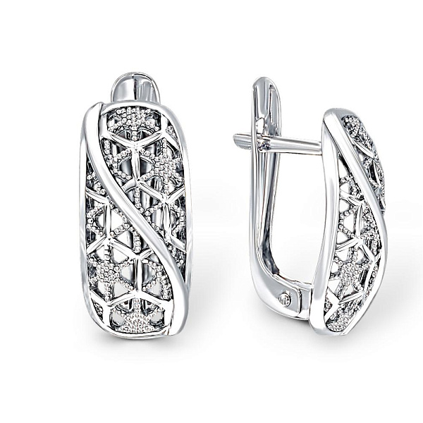 Серьги из белого золота без вставок