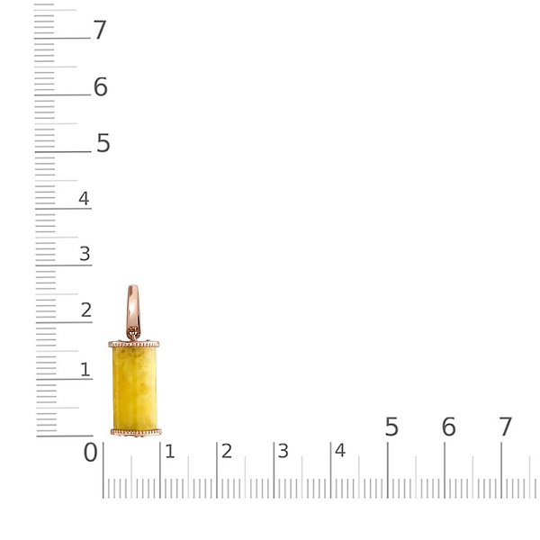 Подвеска из красного золота с янтарём