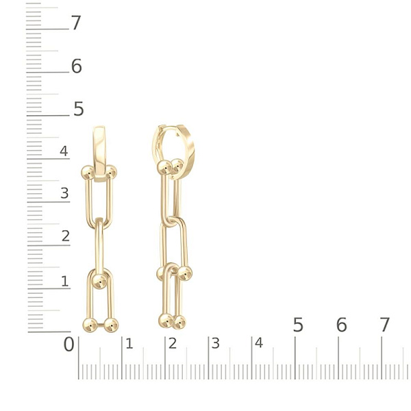 Серьги-трансформеры из жёлтого золота без вставок