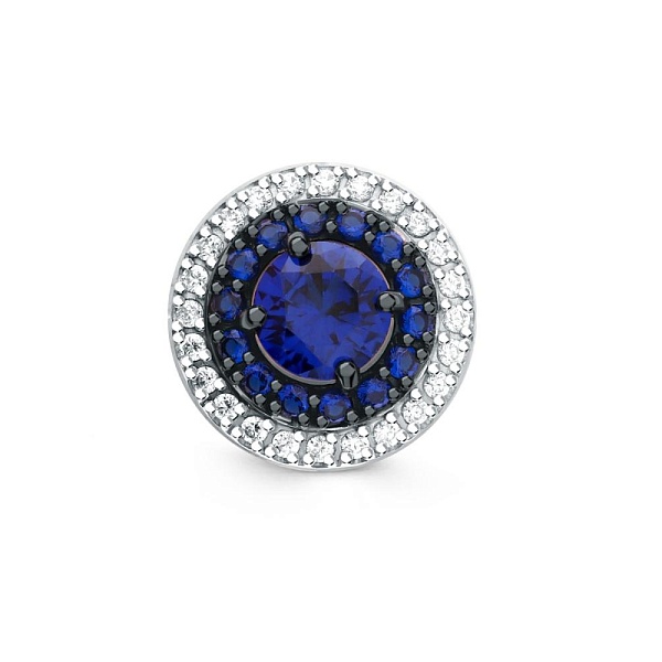 Подвеска из красного золота с 15 корундами и 24 фианитами