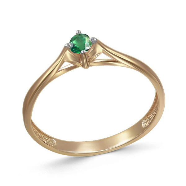 Кольцо из жёлтого золота с изумрудом