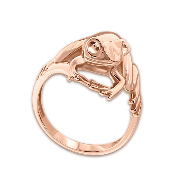 Кольцо Лягушка из красного золота без вставок