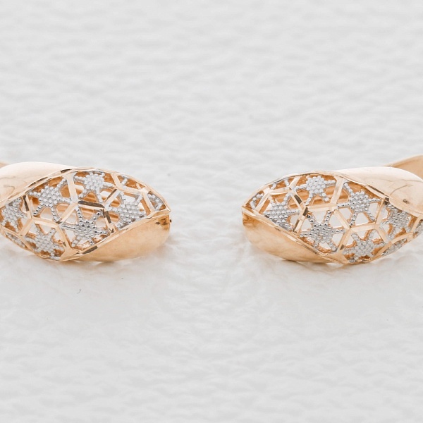 Серьги из красного золота без вставок