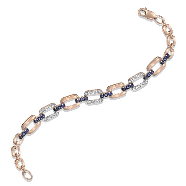 Браслет из красного золота с 24 сапфирами и 36 бриллиантами