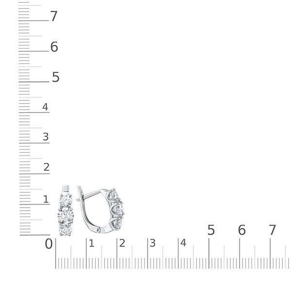 Серьги из белого золота с 6 муассанитами