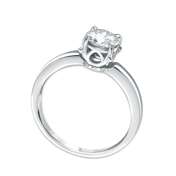 Кольцо из белого золота с муассанитом