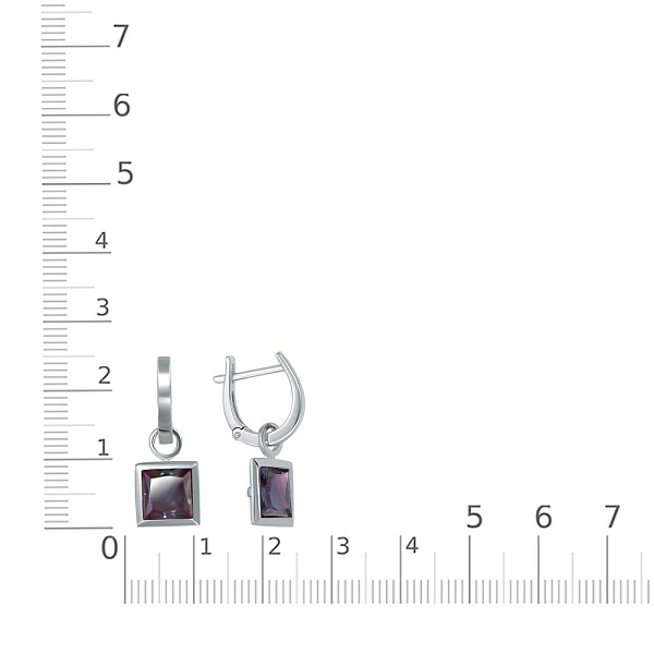 Серьги-трансформеры из белого золота с 2 александритами