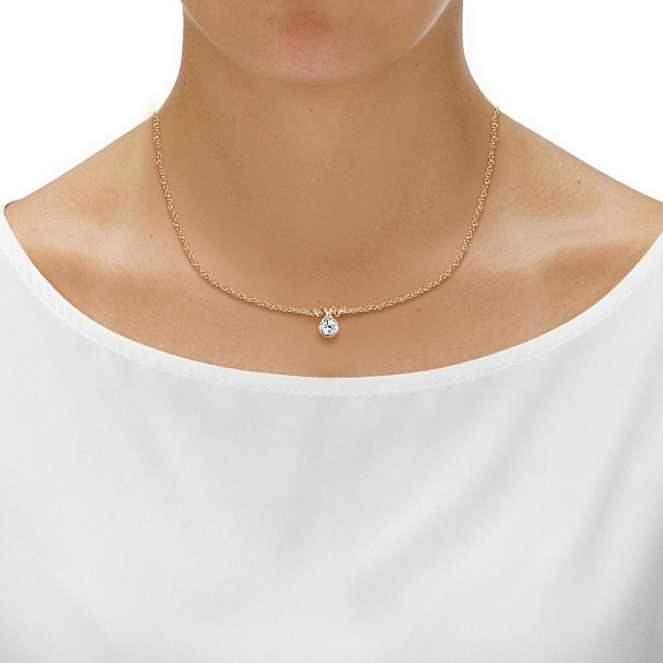 Колье из красного золота с кристаллом swarovski