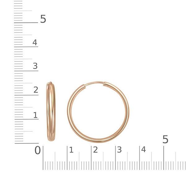 Серьги-конго из красного золота без вставок