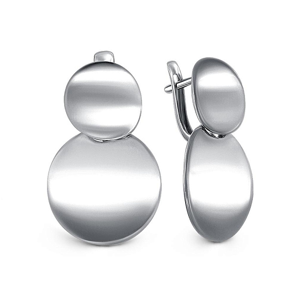 Серьги Круги из белого золота без вставок