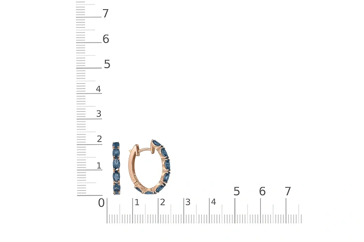Серьги из красного золота с 14 фианитами