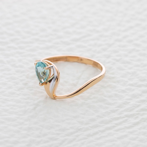 Кольцо из красного золота с ситаллом