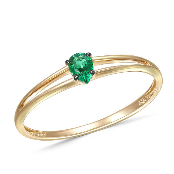 Кольцо из жёлтого золота с изумрудом