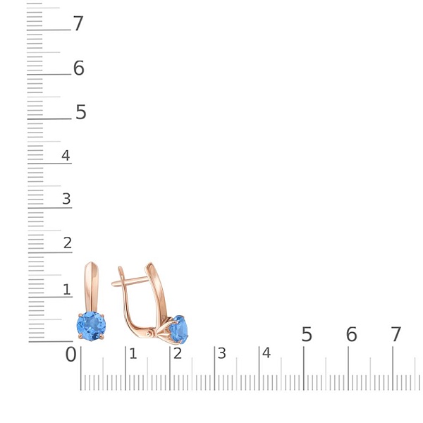 Серьги из красного золота с 2 топазами swiss