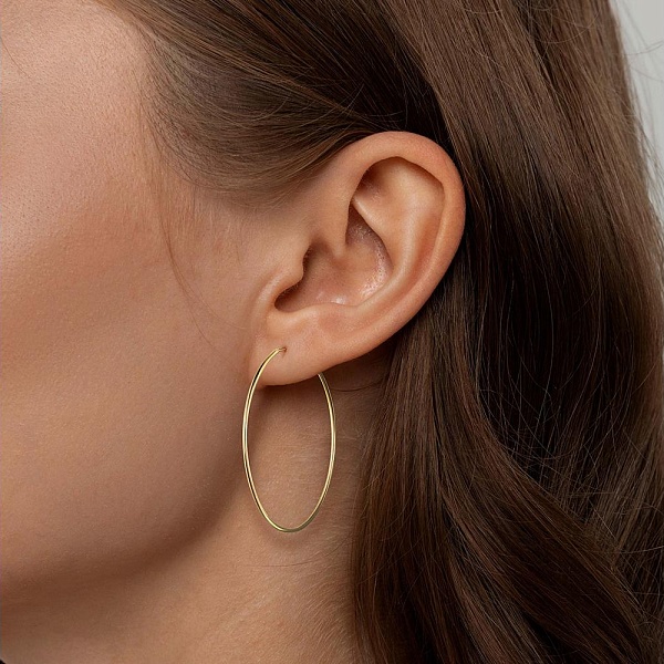 Серьги-конго из жёлтого золота без вставок