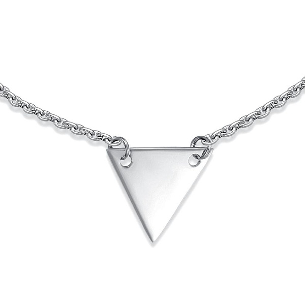 Колье Треугольник из белого золота без вставок