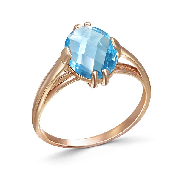 Кольцо из красного золота с кварцем