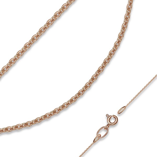 Цепь плетение якорь ⌀ нити 0,25 мм  из красного золота