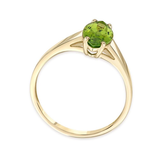 Кольцо из жёлтого золота с хризолитом