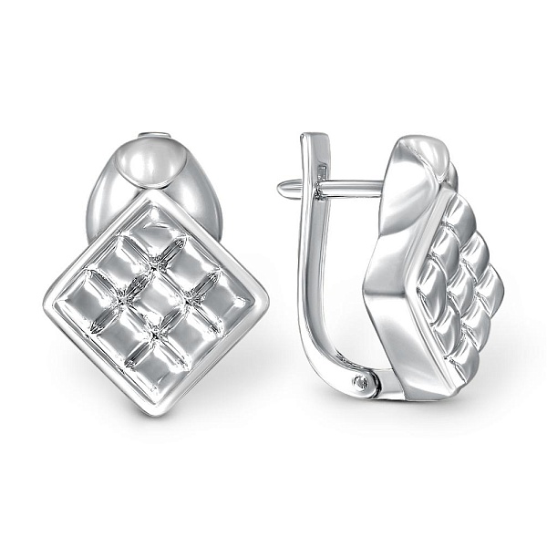 Серьги из белого золота без вставок