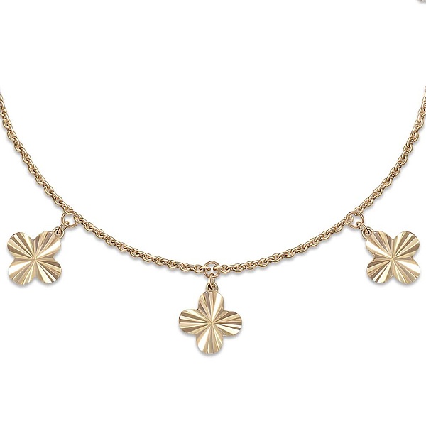 Колье Клевер из жёлтого золота без вставок