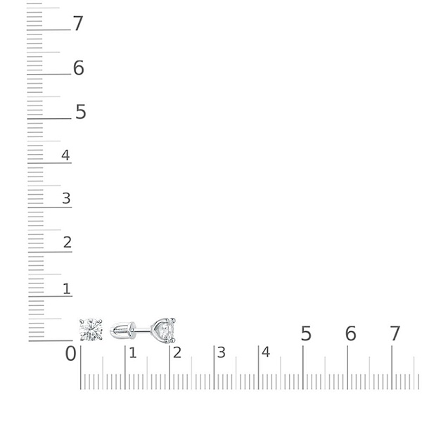 Серьги-пусеты из белого золота с 2 кристаллами swarovski