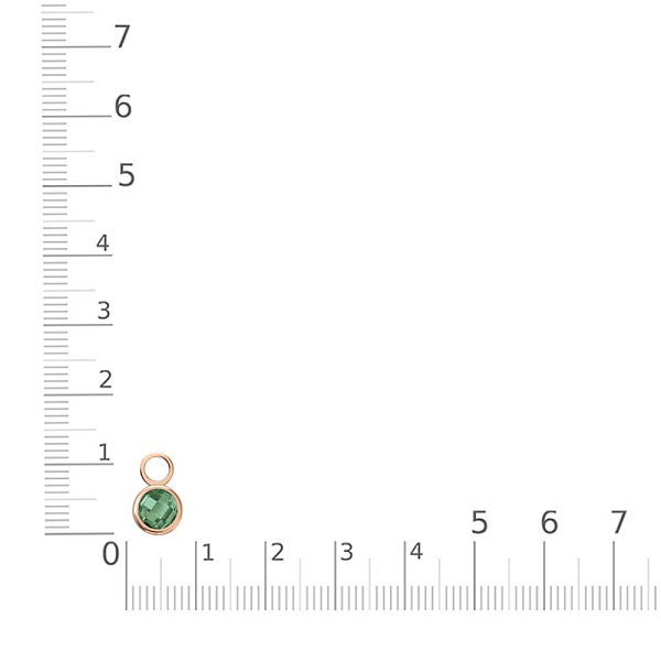 Подвеска серёг-трансформеров из красного золота с кварцем