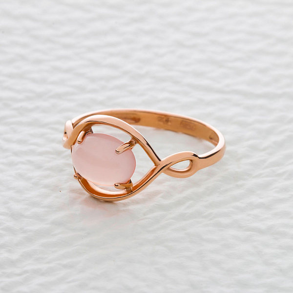 Кольцо из красного золота с агатом