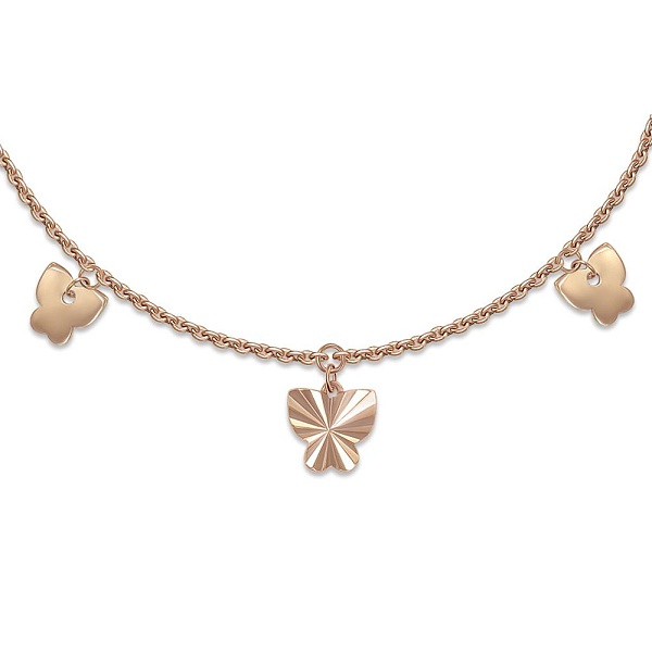 Колье Бабочка из красного золота без вставок