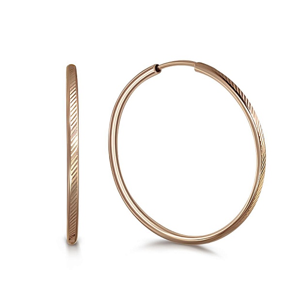 Серьги-конго из красного золота без вставок