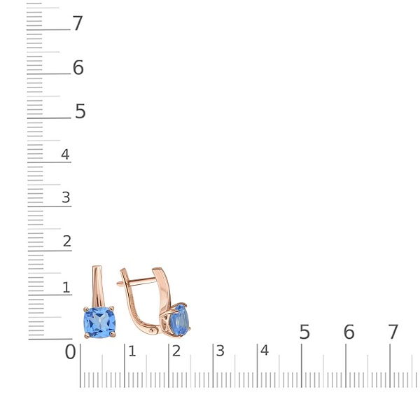 Серьги из красного золота с 2 топазами swiss