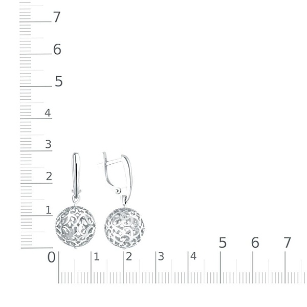 Серьги Шары из белого золота без вставок