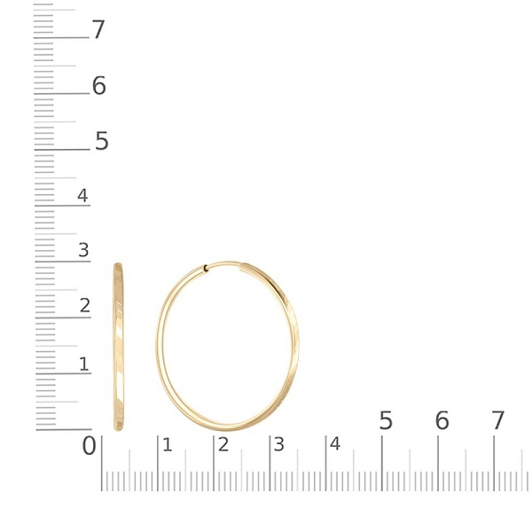 Серьги-конго из жёлтого золота без вставок