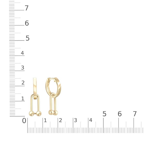Серьги-трансформеры из жёлтого золота без вставок