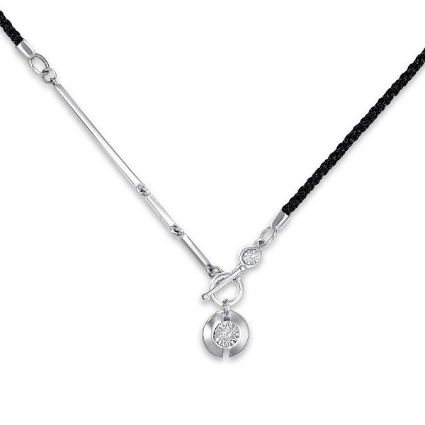 Колье из белого золота с 2 фианитами