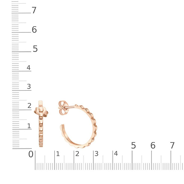 Серьги-пусеты из красного золота без вставок