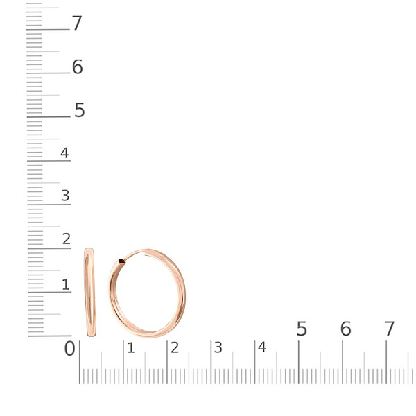 Серьги-конго из красного золота без вставок