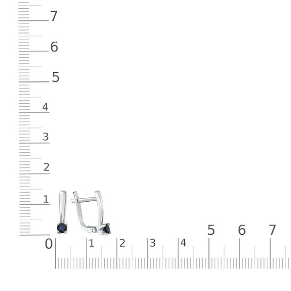 Серьги из белого золота с 2 сапфирами