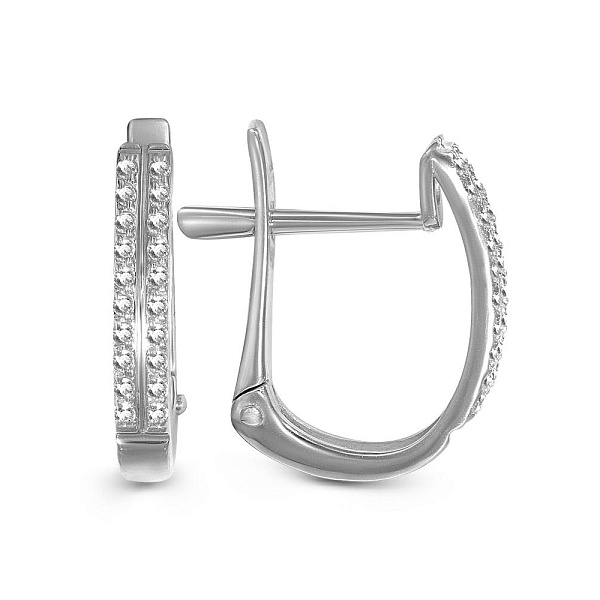 Серьги Дорожки из белого золота с 40 бриллиантами