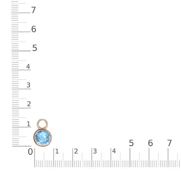 Подвеска серёг-трансформеров из красного золота с топазом swiss