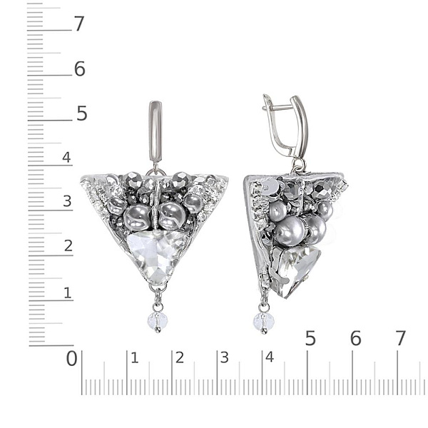 Бижутерные серьги Треугольные белый