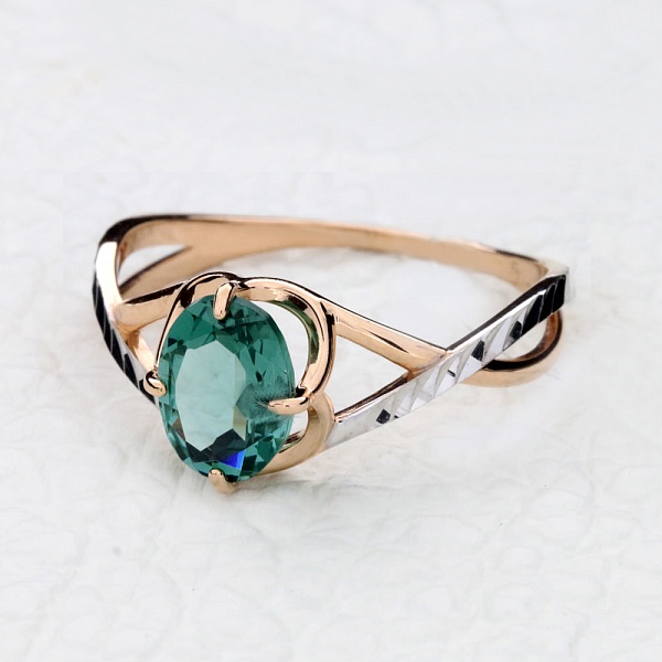 Кольцо из красного золота с ситаллом