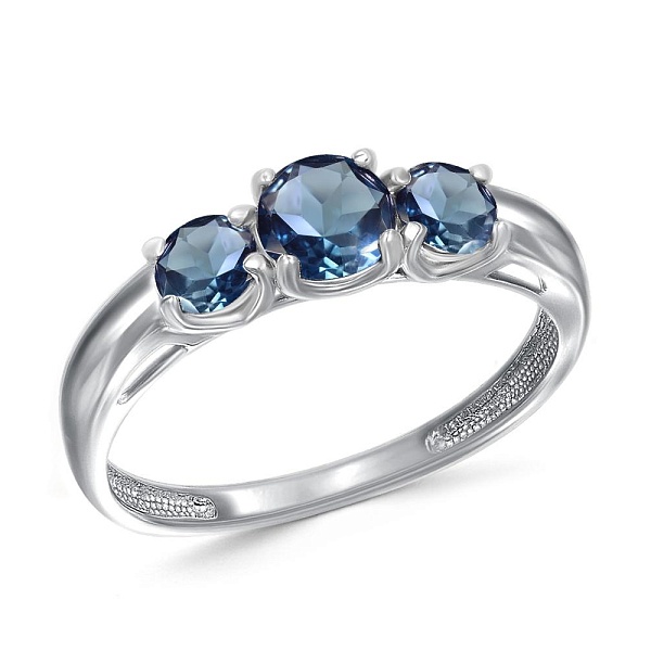 Кольцо из белого золота с 3 топазами лондон