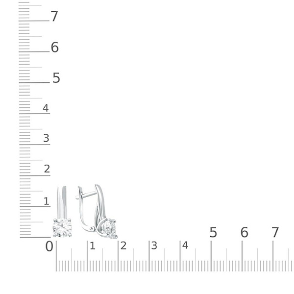 Серьги из белого золота с 2 выращенными бриллиантами