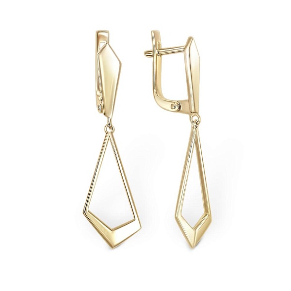 Серьги из жёлтого золота без вставок