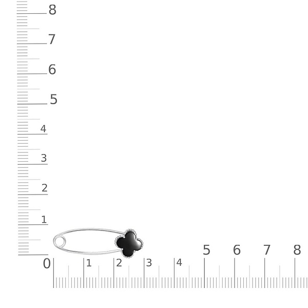 Булавка из белого золота с ониксом