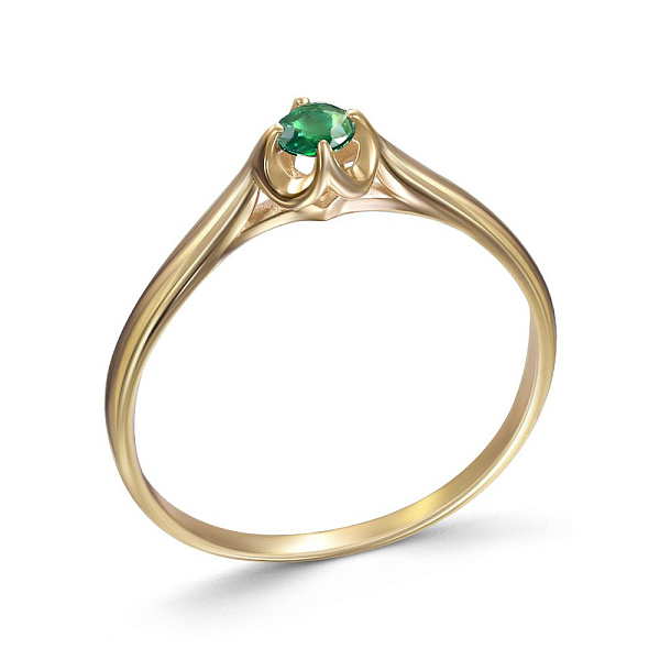 Кольцо из жёлтого золота с изумрудом